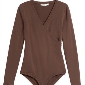 Banana Republic Brown Wrap Bodysuit